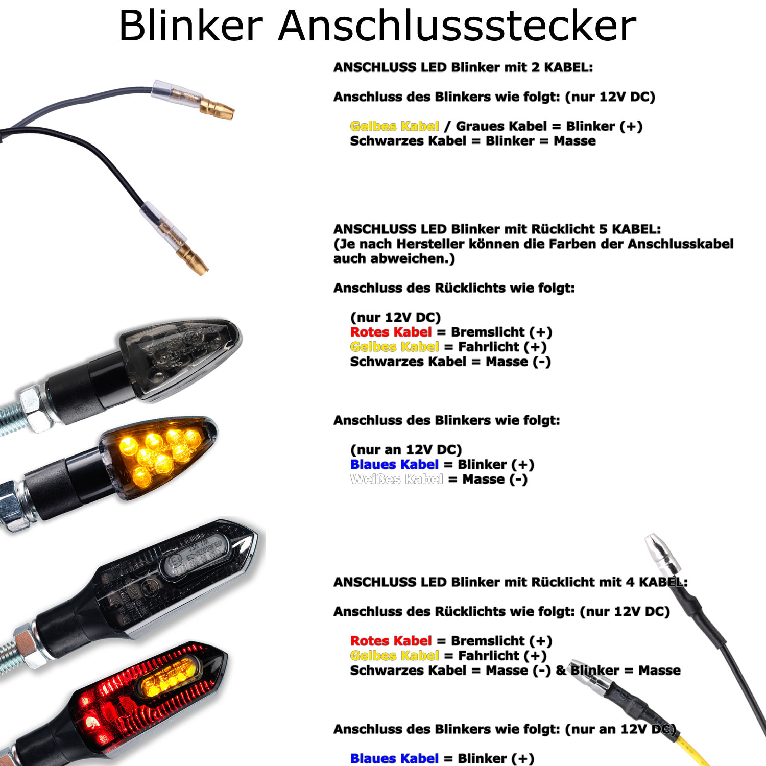 Led Blinker Anschlussanleitung und Kabelbelegung