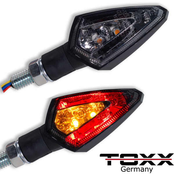 ToXx 3in1 LED Rücklicht Blinker New Rock schwarz getönt